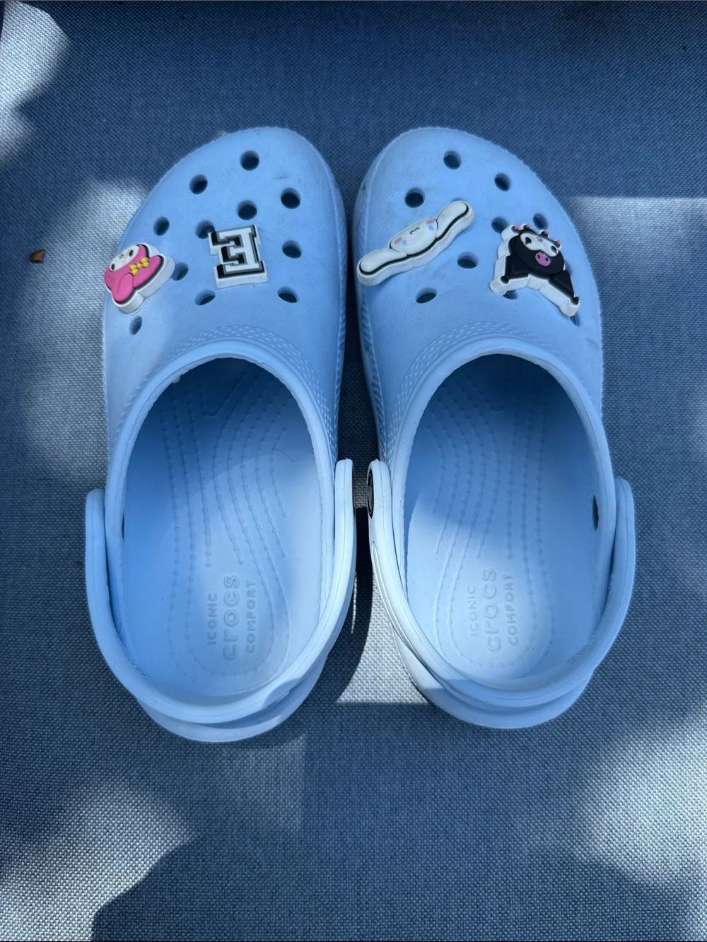 CROCS Kids Light Blue Clogs with Character Jibbitz